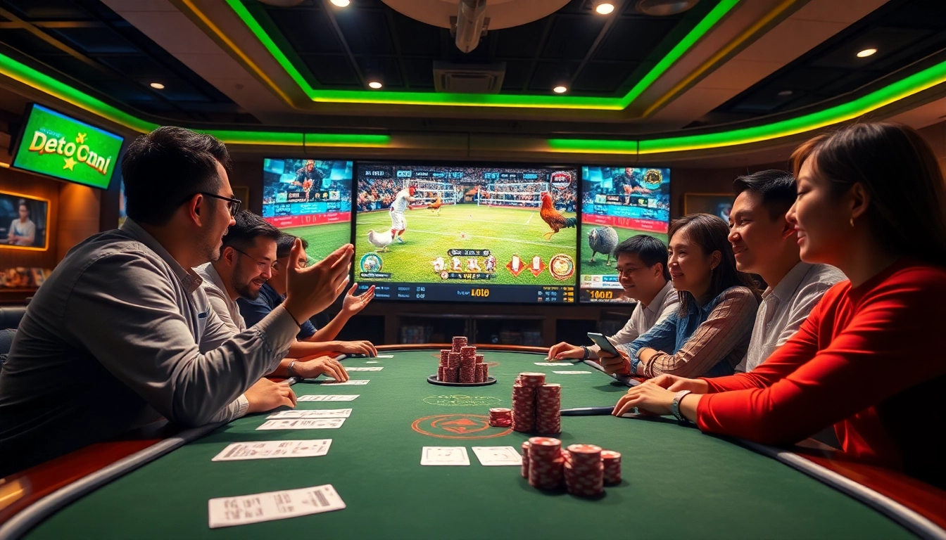 Betting on đá gà trực tiếp with excitement, showcasing live stream action and vibrant interactions.