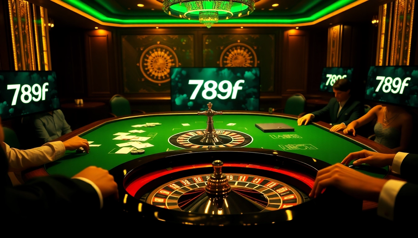Players engaging in a thrilling poker game at 789f casino table.