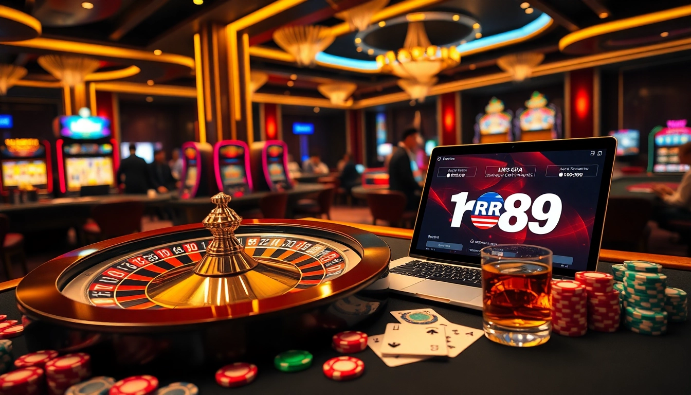 Experience the excitement of gambling at trang chủ rr89 with a vibrant casino scene.