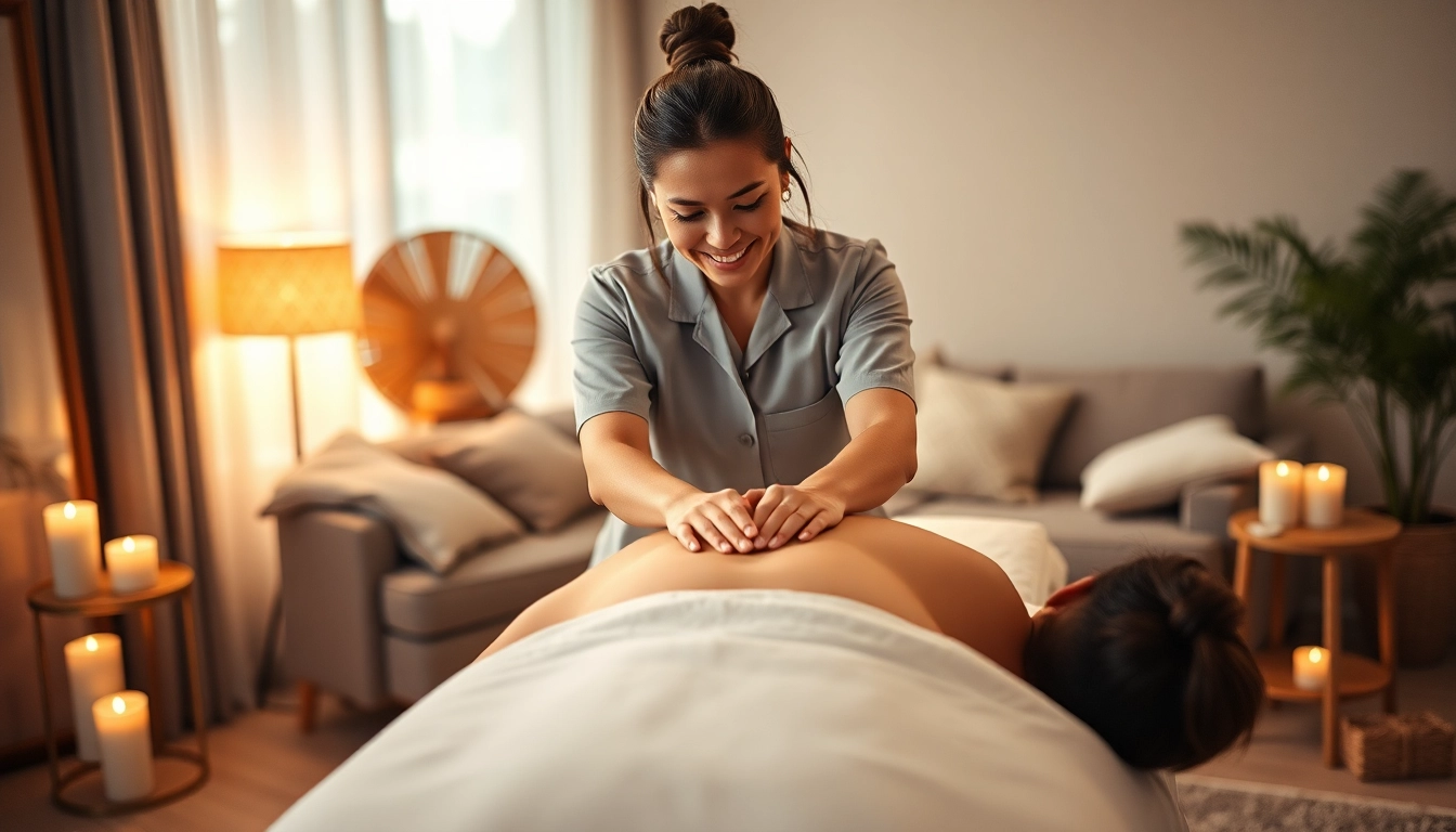 평택출장마사지: 차분한 환경에서 젊은 마사지사가 집에서 마사지 서비스를 제공하는 모습