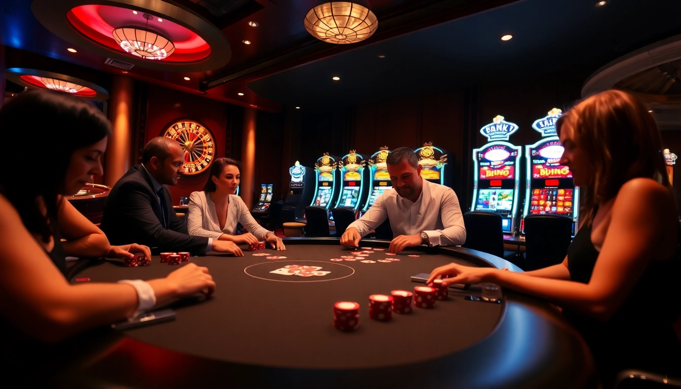 Players enjoying a high-stakes game at 8day's luxurious casino table.