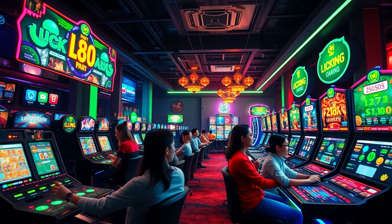 LUCKY8 online gaming platform with players enjoying diverse games in a vibrant, trustful atmosphere.