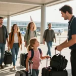 Transfer von Zuhause zum Flughafen Frankfurt mit professionellem und lokalem Serviceanbieter, vertrauenswürdigem Fahrer und zufriedenen Reisenden.